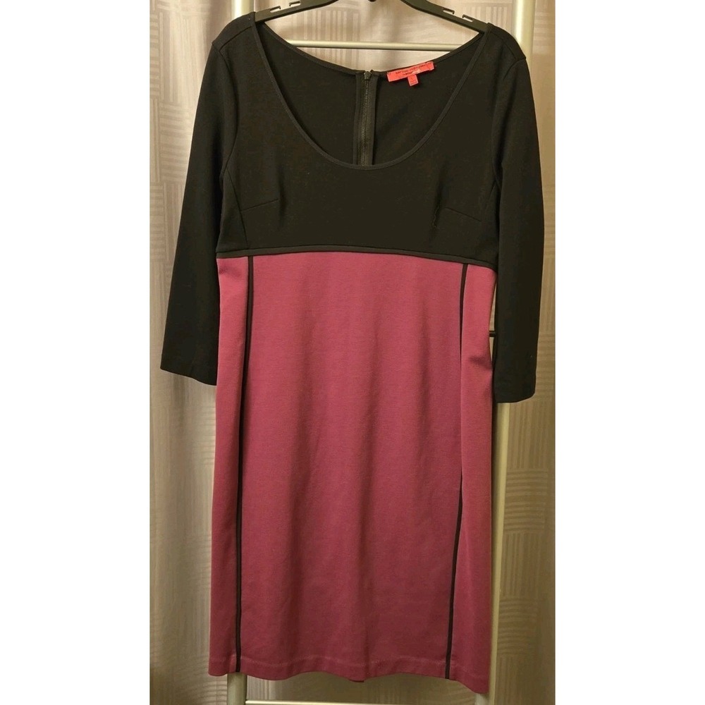 Narciso Rodriguez For Design Nation Women's Color Block Black Berry Dress Size L - Picture 1 of 9